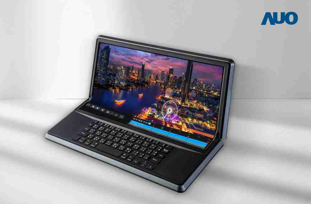 彩神vll14.6吋Micro LED折迭显示屏幕，，搭配半径4mm的弯折绞炼，，，，以及高画素、、高亮度、、高对比度的显示技术特点，，，即便在大视角下仍保有绝佳色相与亮度